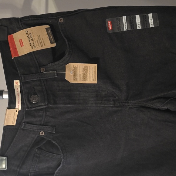 Levi's Hi-Rise Mom Jeans Tapered Leg Size 27×27 Color Black Vintage - Picture 3 of 9
